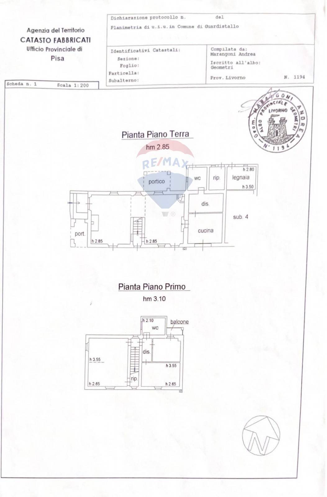 Pianta 2D - Rustico Guardistallo - planimetria 1