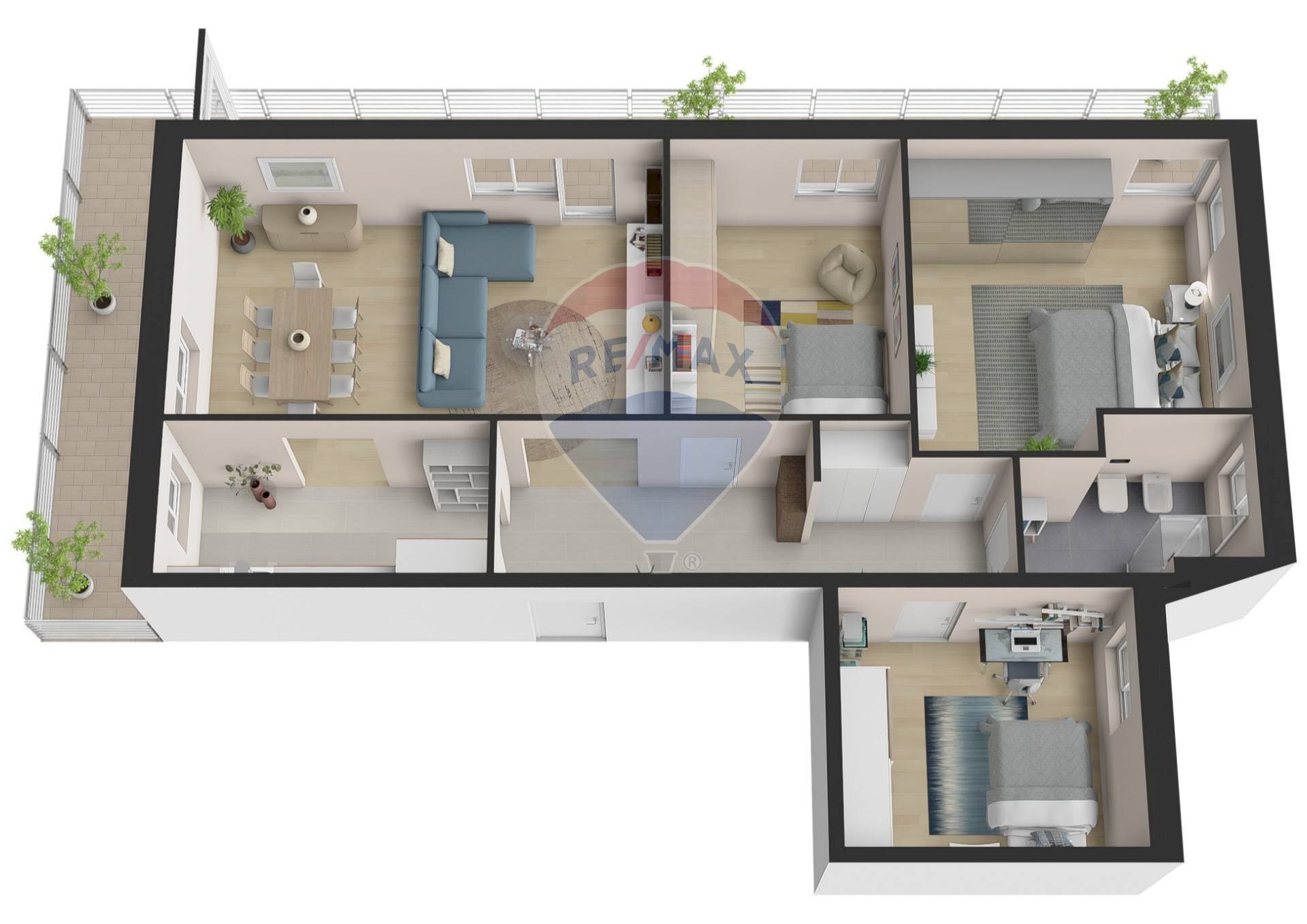 Pianta 3D - Appartamento Via Della Riviera
 
211, Pescara - planimetria 1