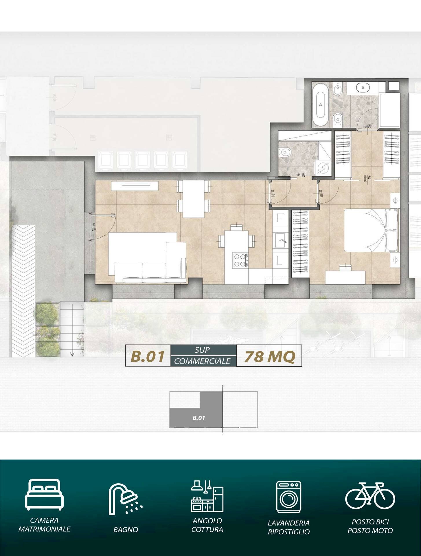 Foto 14 - Two-room apartment via Degli Imbriani
 
17, Milano - floor plans 1