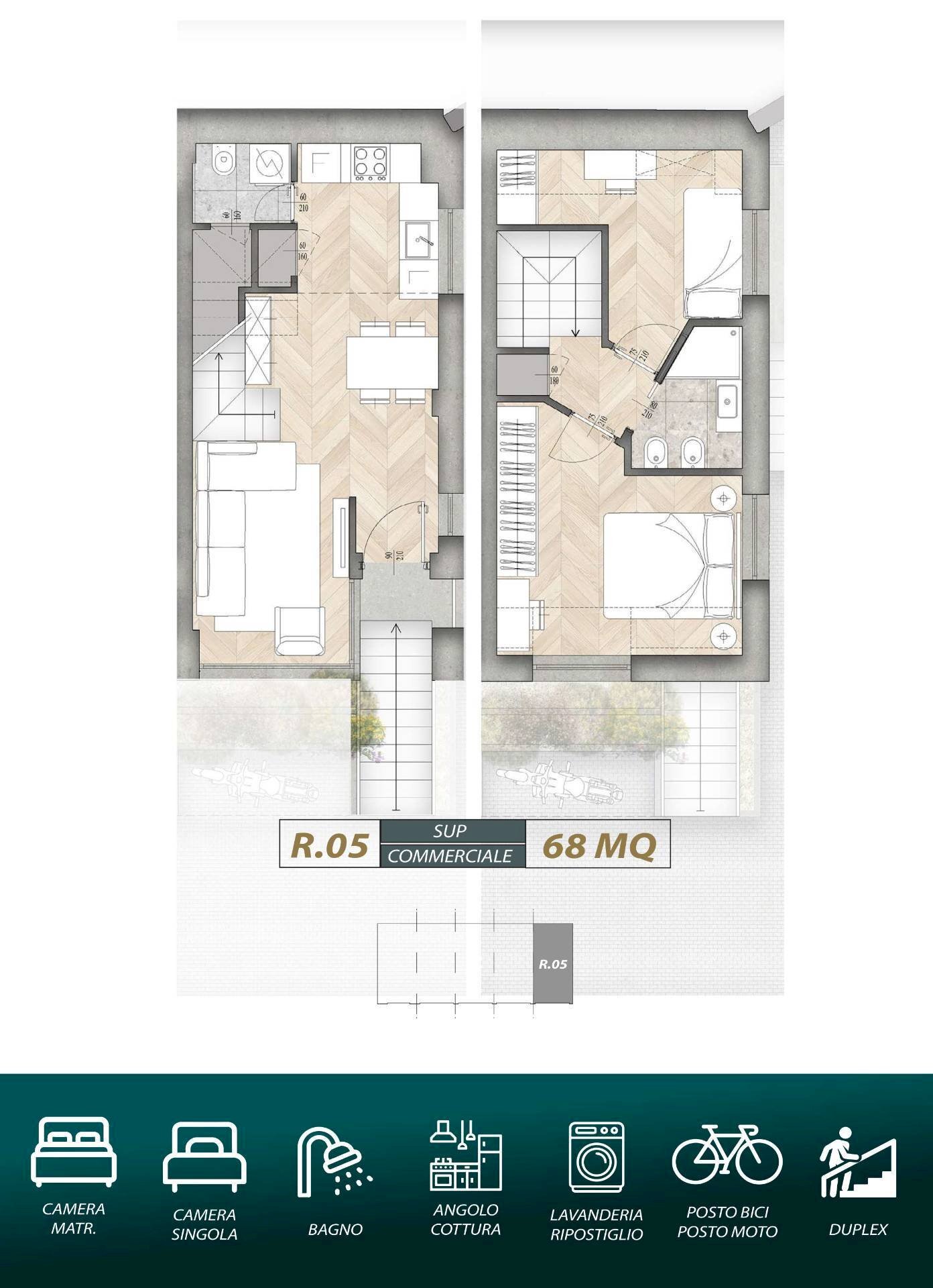 Foto 14 - Three-room apartment via Degli Imbriani
 
17, Milano - floor plans 1