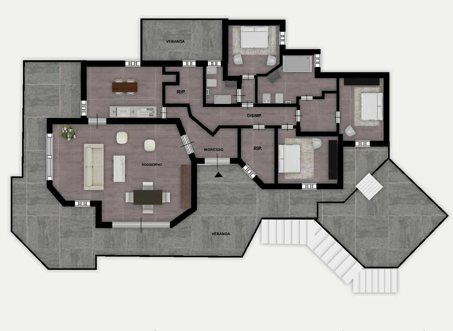 Foto 49 - Villa Via Augusto, Arzachena - floor plans 1