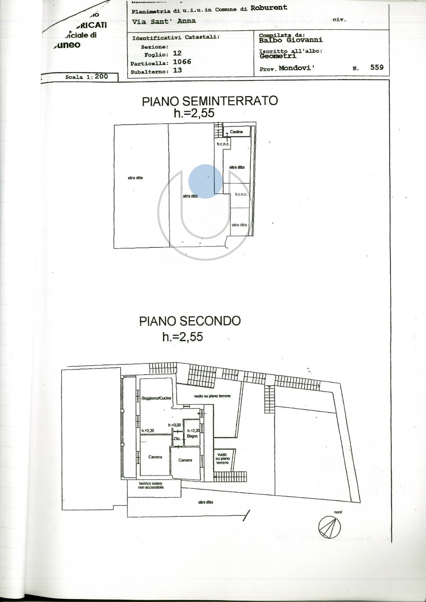 piantina - Trilocale Via Sant'Anna, Roburent - planimetria 1