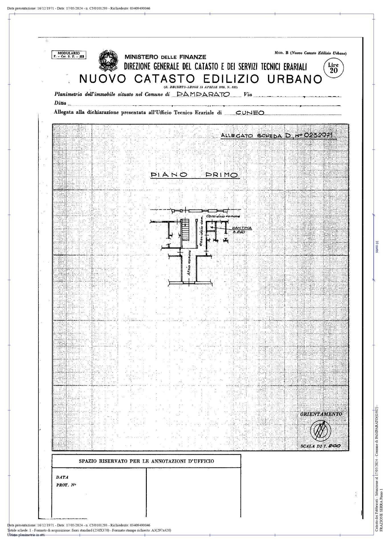 planimetria - Appartamento Via San Giacomo località Serra
 
46/A, Pamparato - planimetria 1