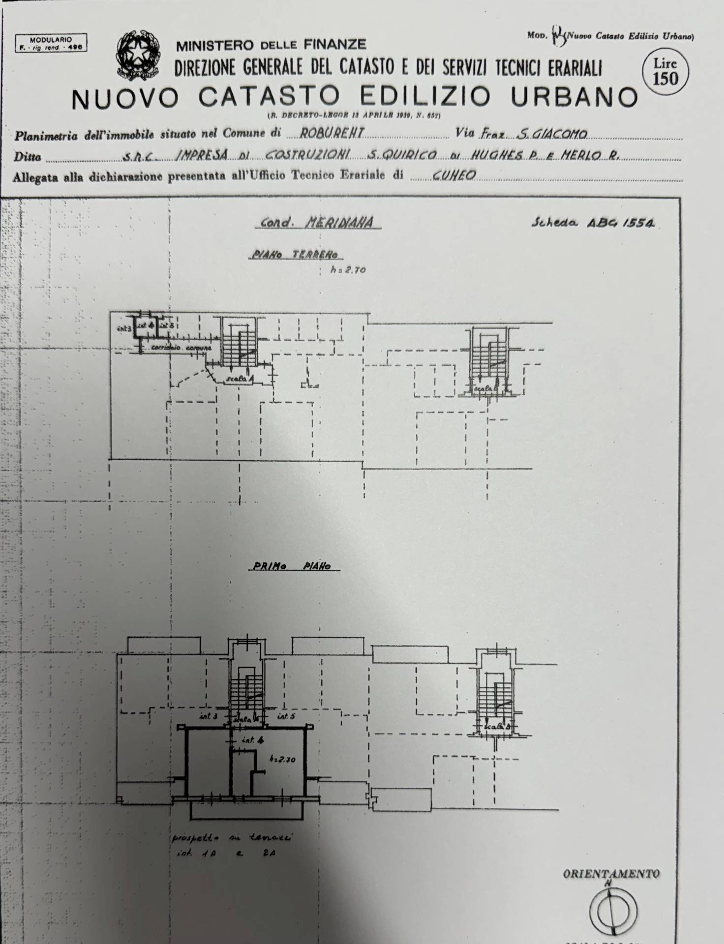 planimetria - Appartamento via Giangirone
 
30, Roburent - planimetria 1