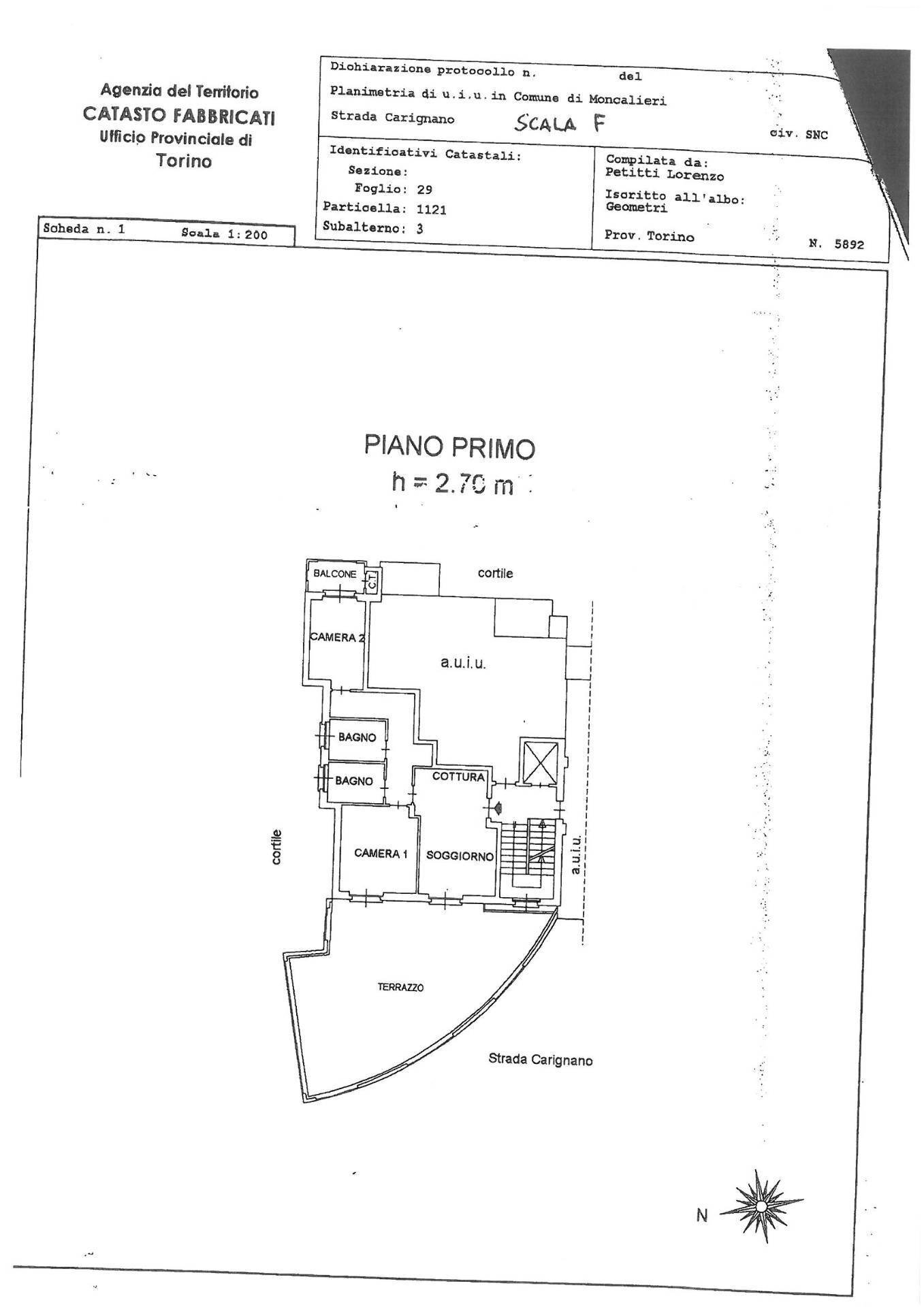 Foto 14 - Three-room apartment Strada Carignano
 
23, Moncalieri - floor plans 1