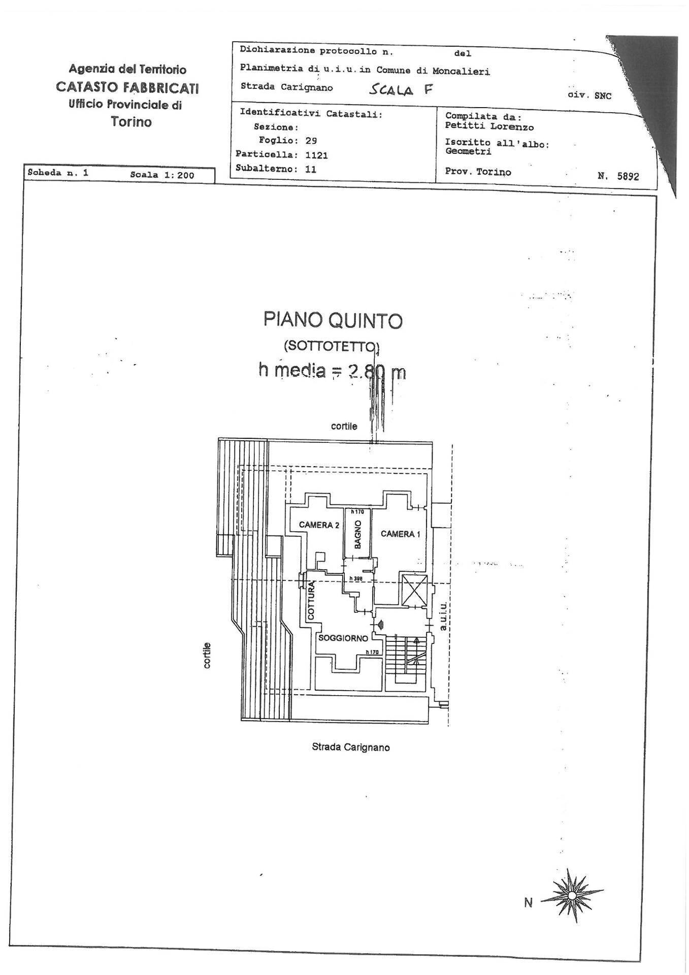 Foto 23 - Three-room apartment Strada Carignano
 
23, Moncalieri - floor plans 1