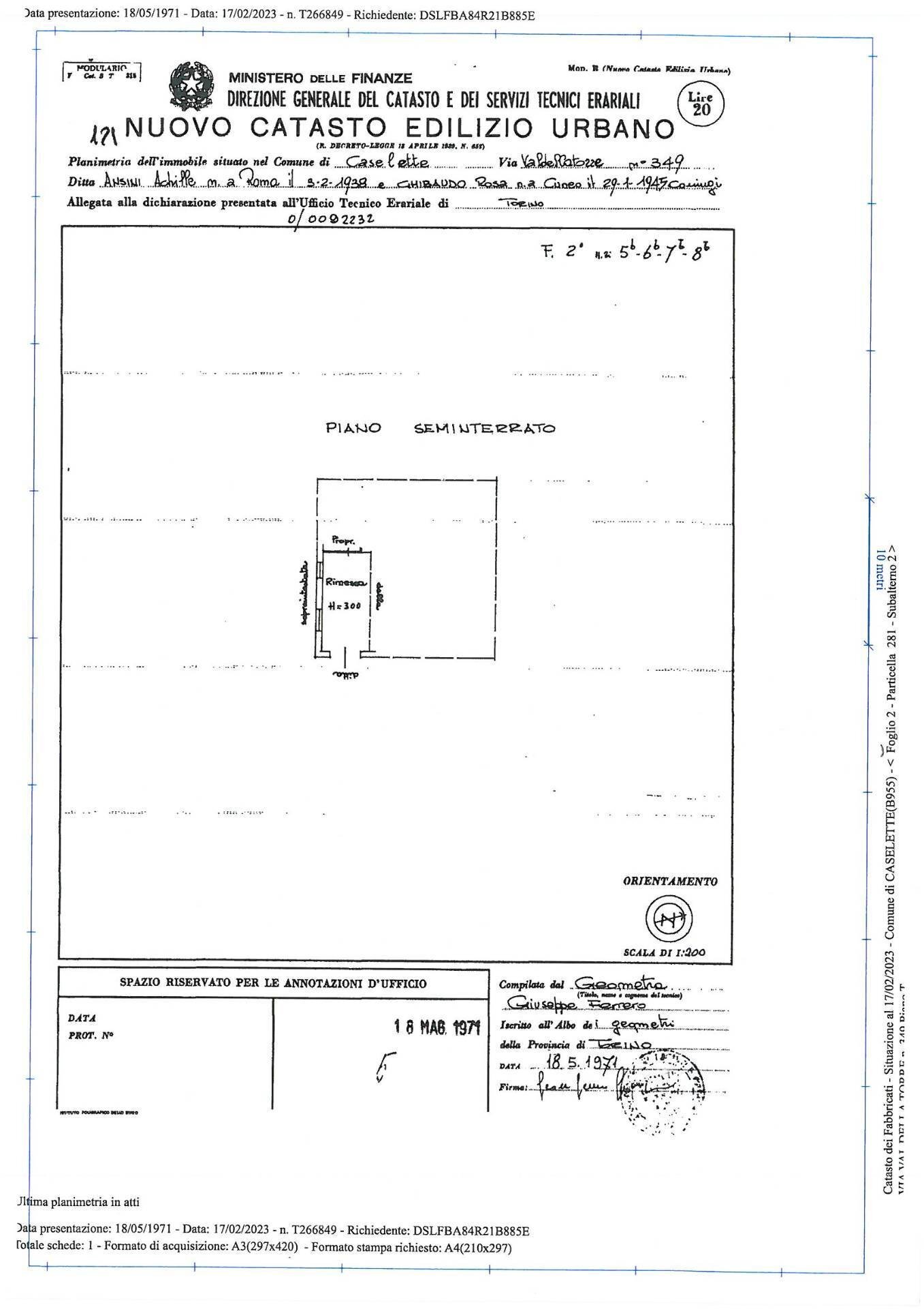 Foto 55 - Casa indipendente Via Val della Torre
 
349, Caselette - planimetria 1