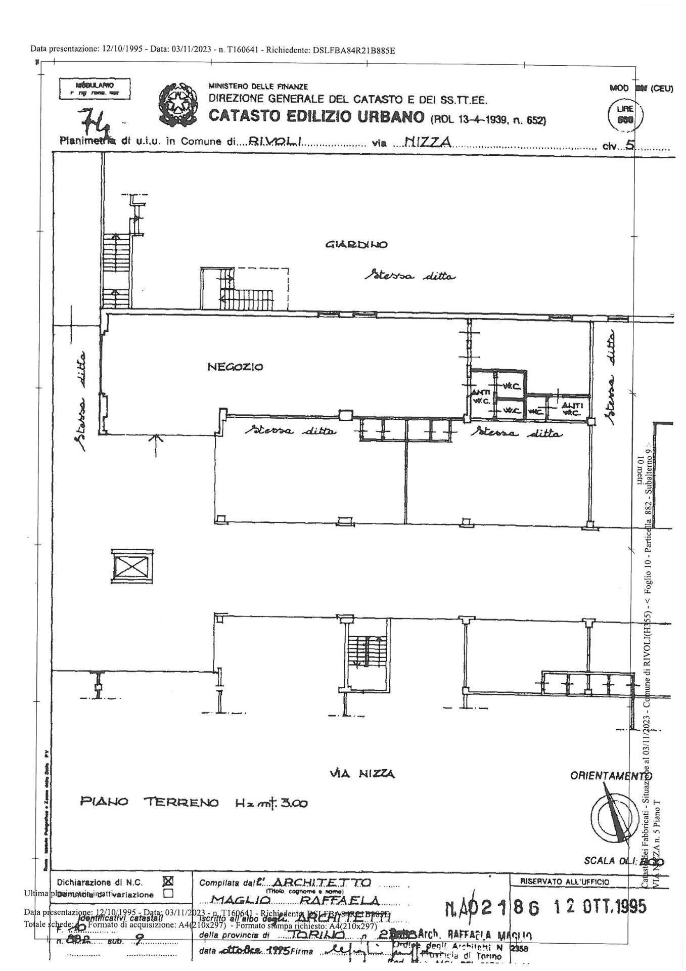 Planimetria - Locale Commerciale Via Nizza
 
5, Rivoli - planimetria 1