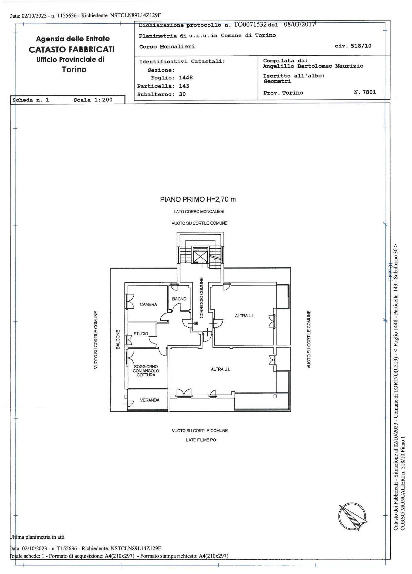 Foto 26 - Three-room apartment Corso Moncalieri
 
518/10, Torino - floor plans 1