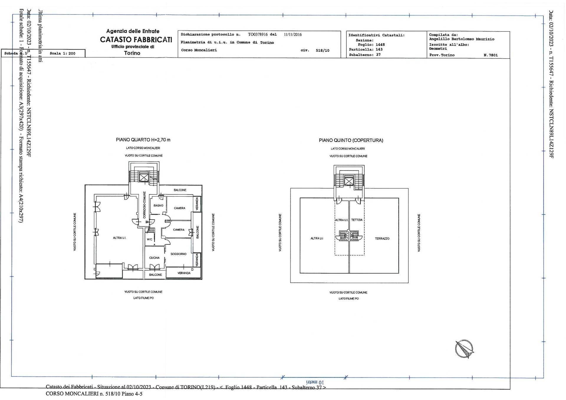 Foto 27 - Four-room apartment Corso Moncalieri
 
518/10, Torino - floor plans 1