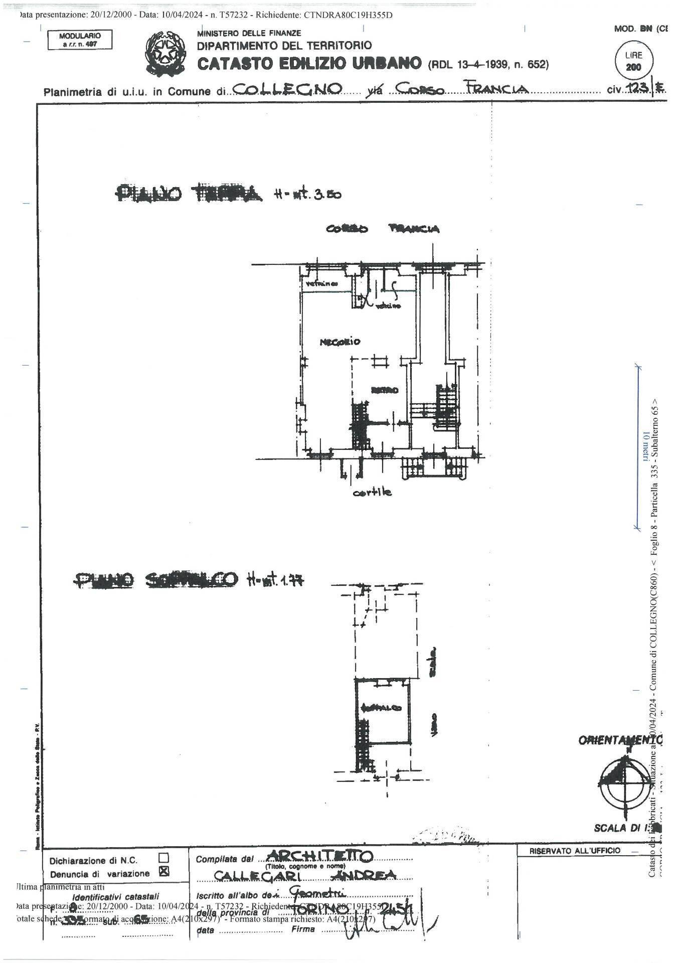 Foto 13 - Locale Commerciale Corso Francia
 
123, Collegno - planimetria 1