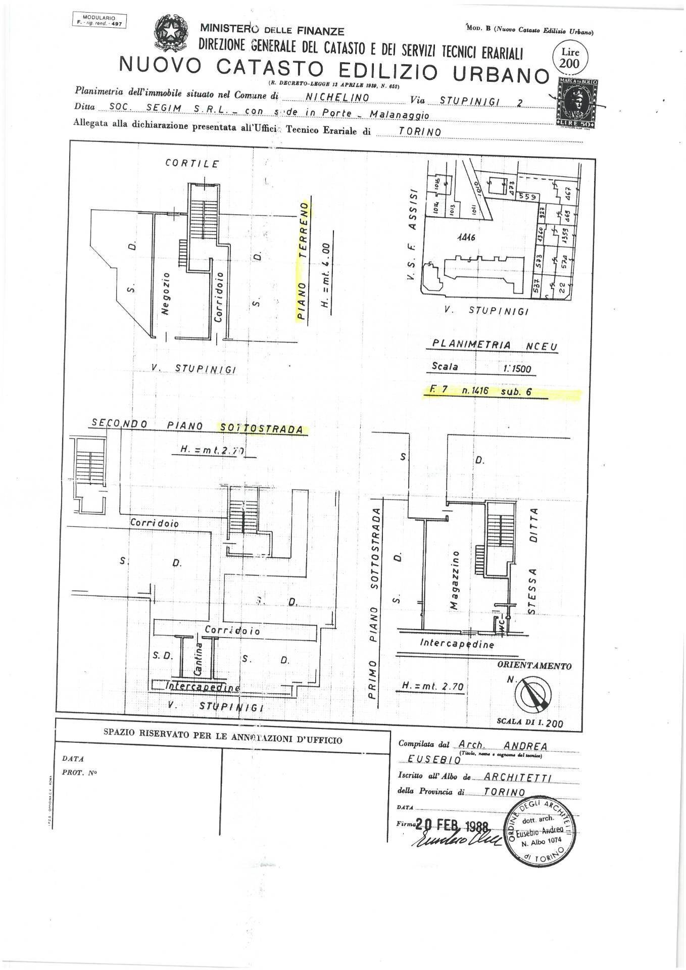 Foto 9 - Locale Commerciale Via Stupinigi
 
4, Nichelino - planimetria 1