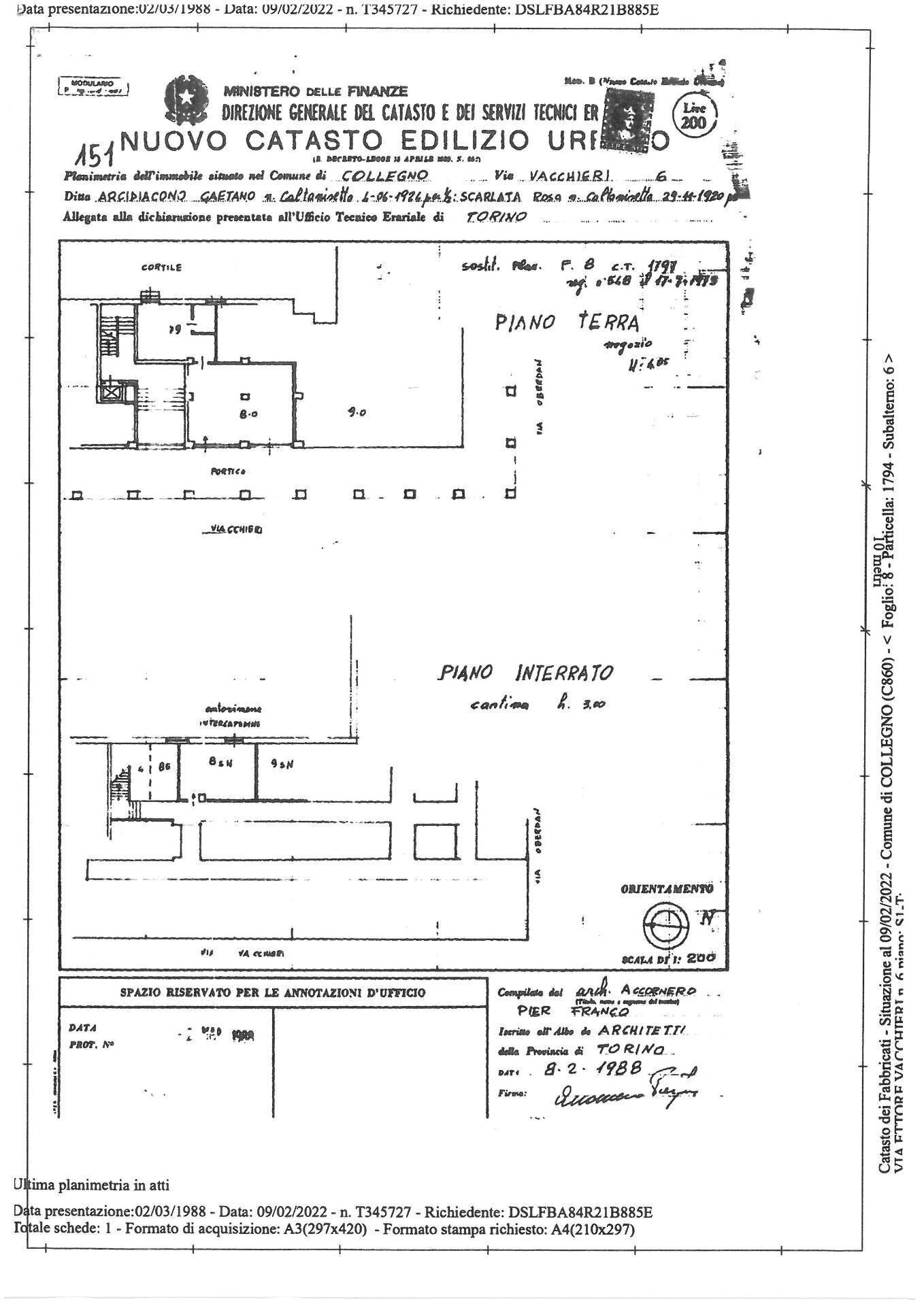 Foto 17 - Locale Commerciale VIA VACCHIERI
 
6, Collegno - planimetria 1
