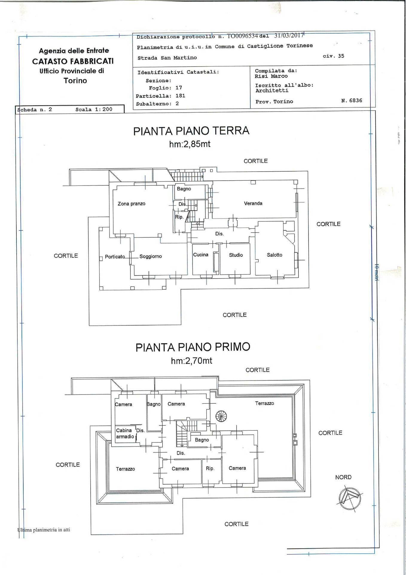 Foto 27 - Villa Strada San Martino
 
35, Castiglione Torinese - planimetria 1