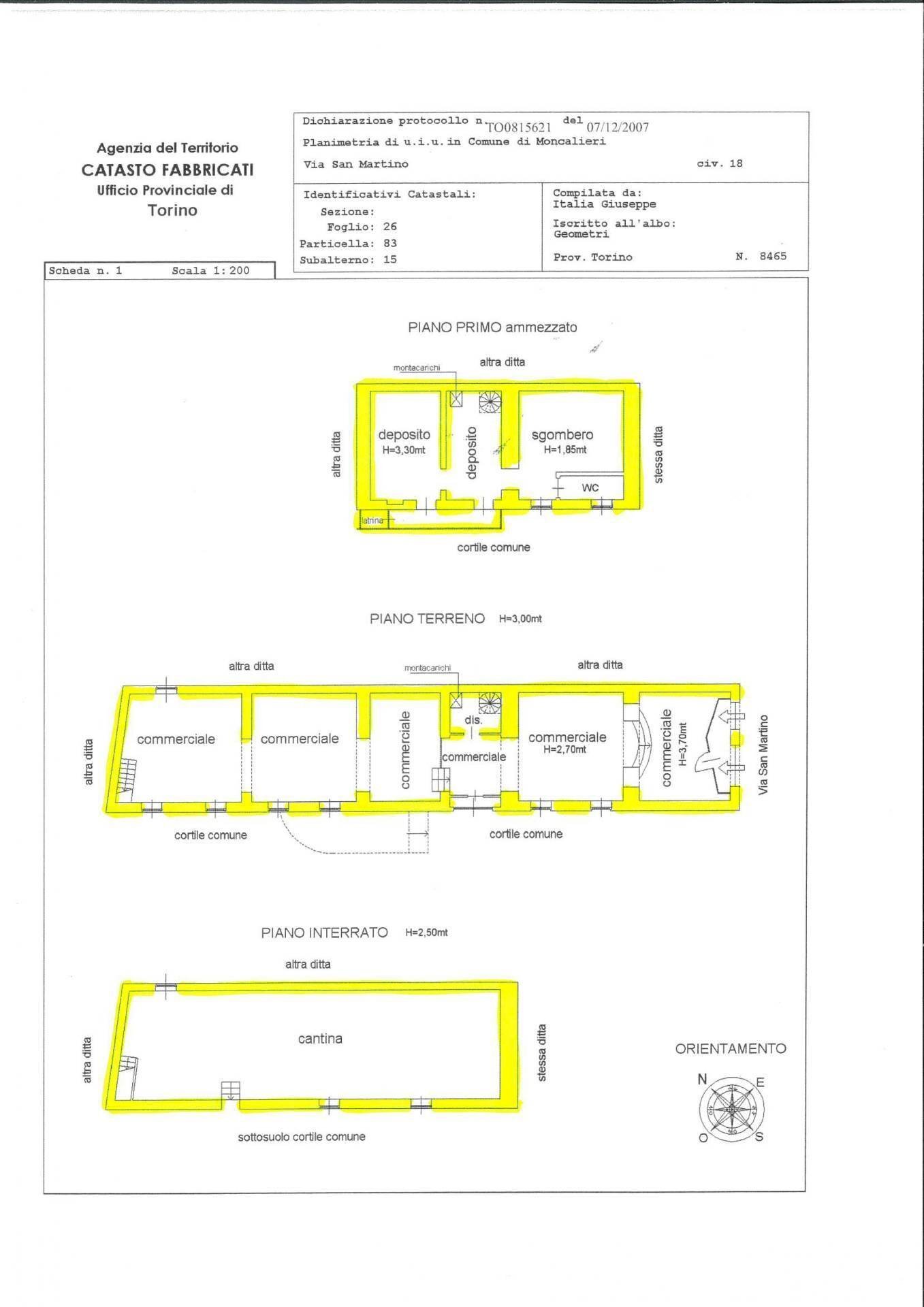 Foto 28 - Commercial Premises Via san Martino
 
18, Moncalieri - floor plans 1