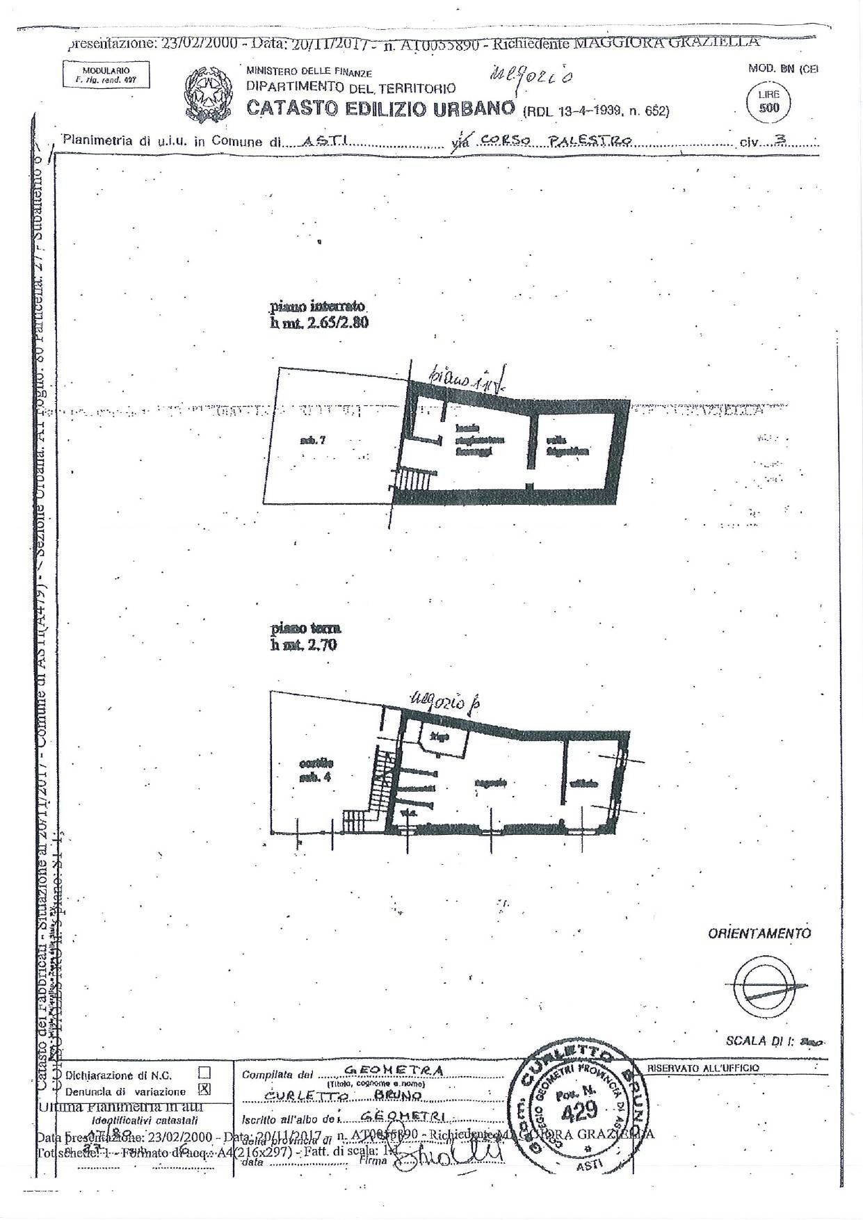 Foto 35 - Casa indipendente Corso Palestro, Asti - planimetria 1