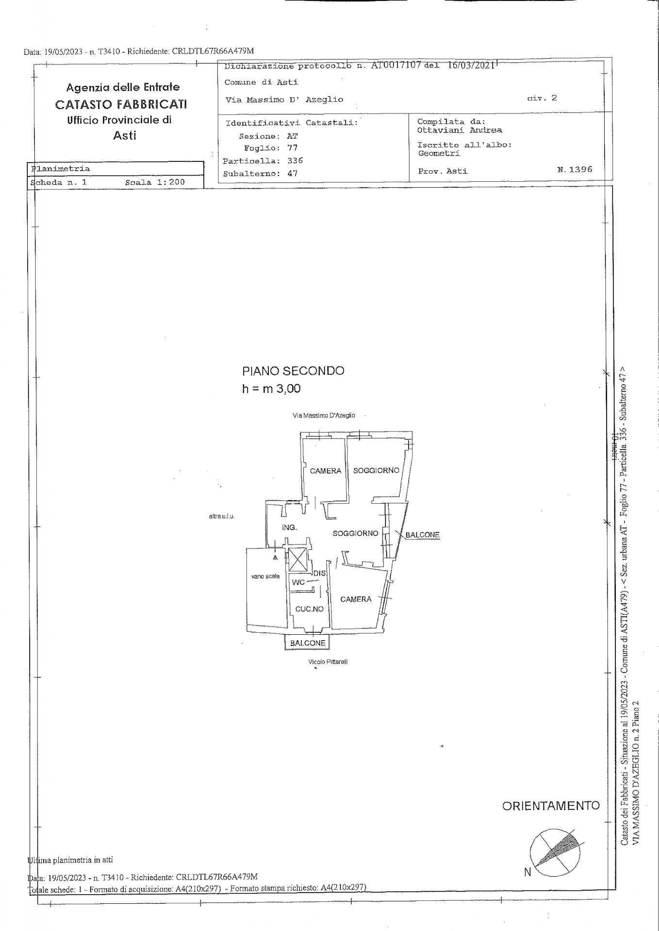 Foto 32 - Quadrilocale via Massimo d'Azeglio
 
2, Asti - planimetria 1