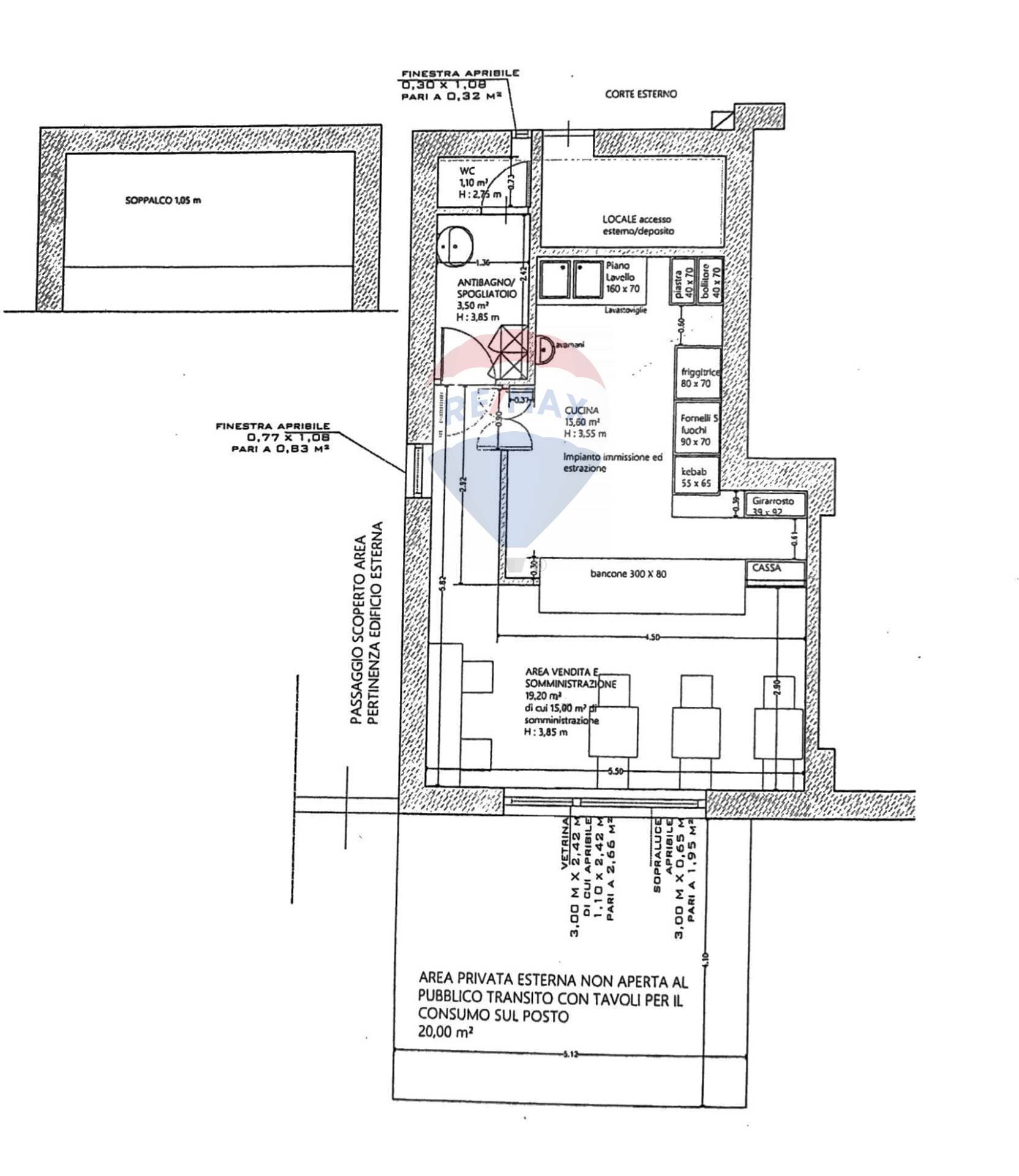 Pianta 2D - Attività Commerciale Lungomare della salute, Fiumicino - planimetria 1