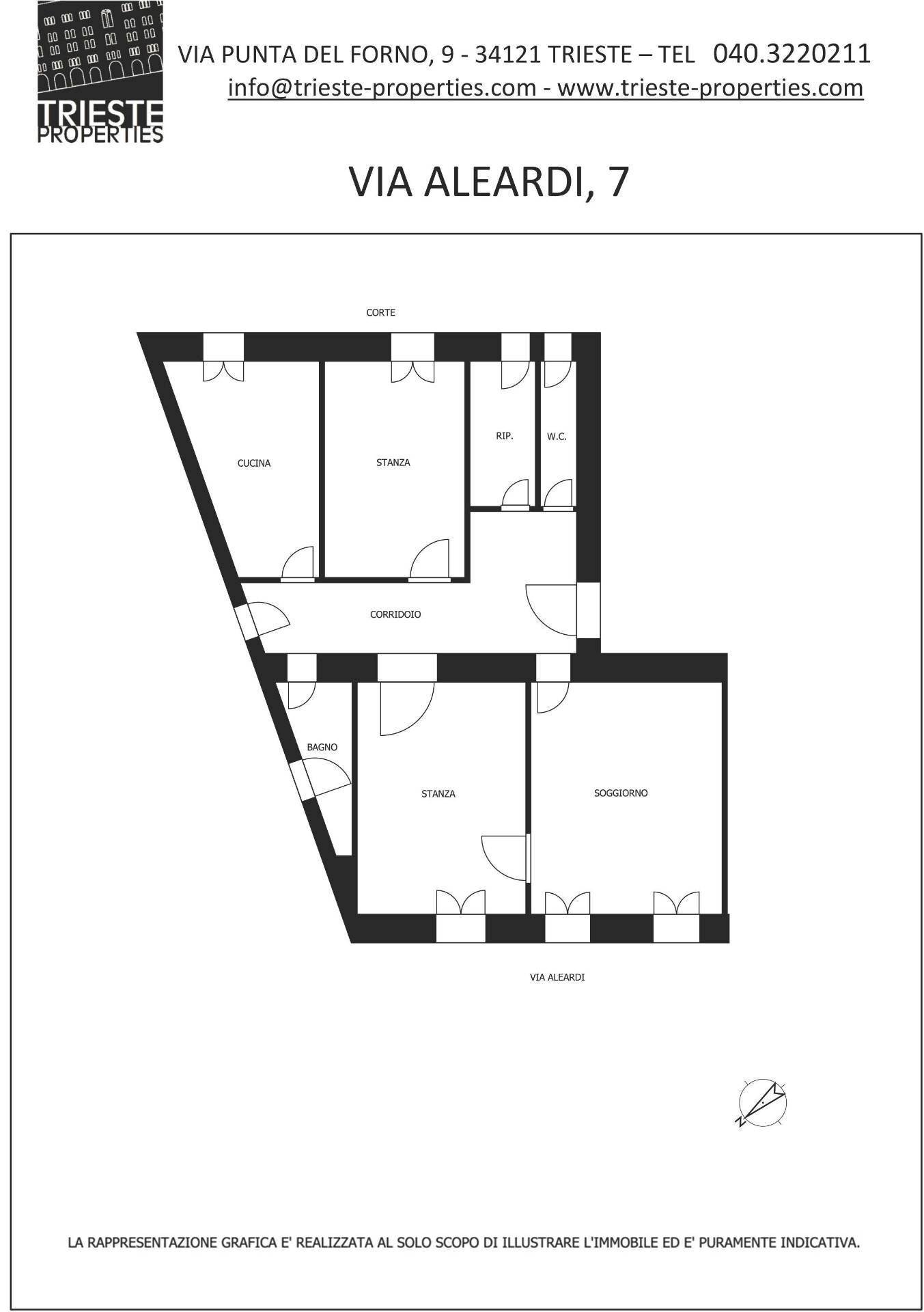 Planimetria - Appartamento Via Aleardo Aleardi
 
7, Trieste - planimetria 1