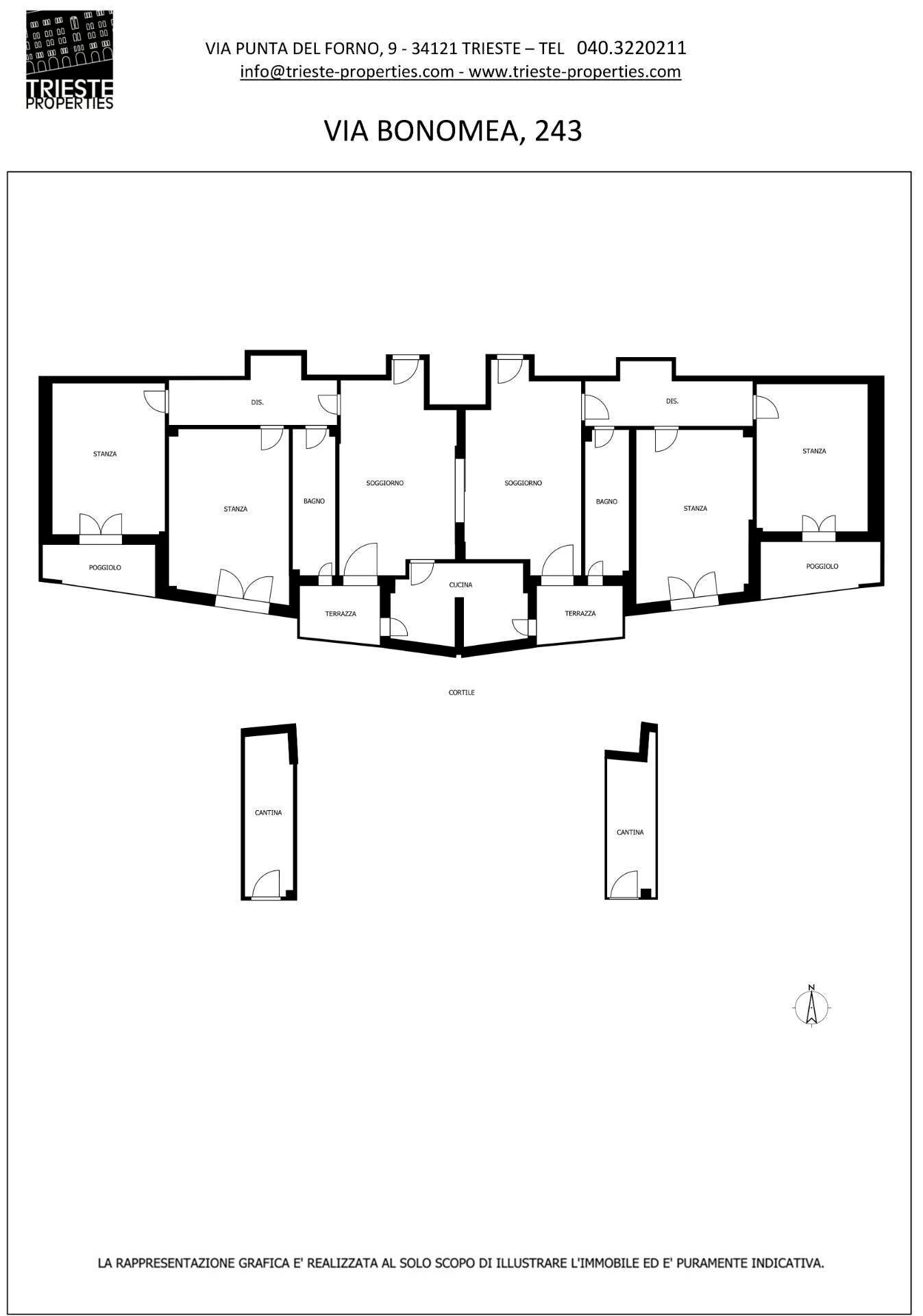 Planimetria - Appartamento Via Bonomea
 
243, Trieste - planimetria 1