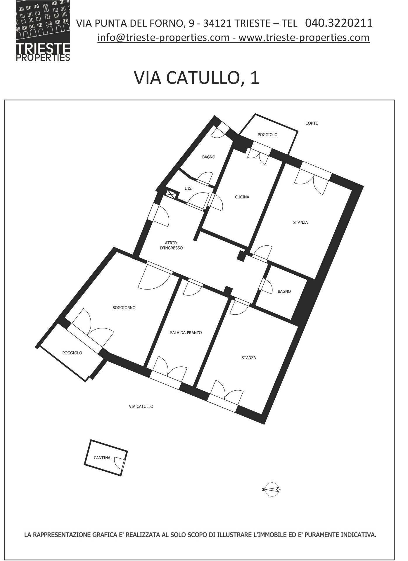 Planimetria - Four-room apartment Via Catullo
 
1, Trieste - floor plans 1