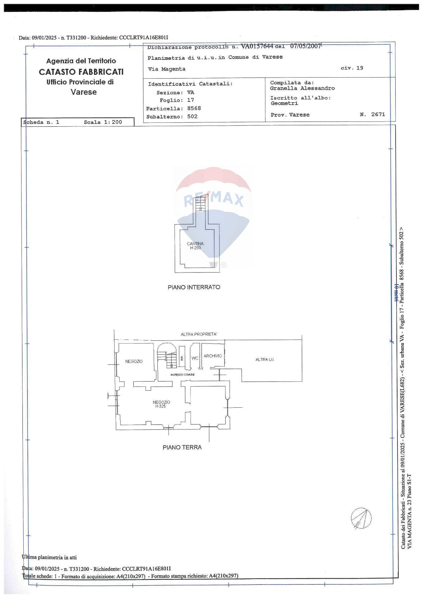 Pianta 2D - Negozio magenta
 
19, Varese - planimetria 1
