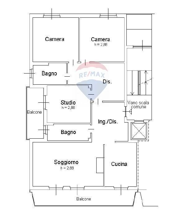 Pianta 2D - Quadrilocale VIA CAMPO DEI FIORI
 
53, Gallarate - planimetria 1
