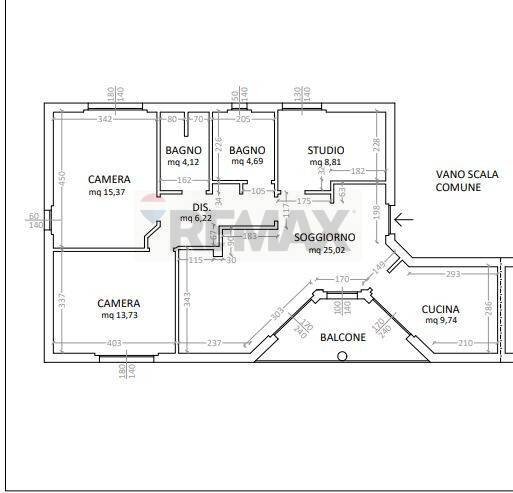 Pianta 2D - Quadrilocale via Marmolada
 
25/B, Busto Arsizio - planimetria 1