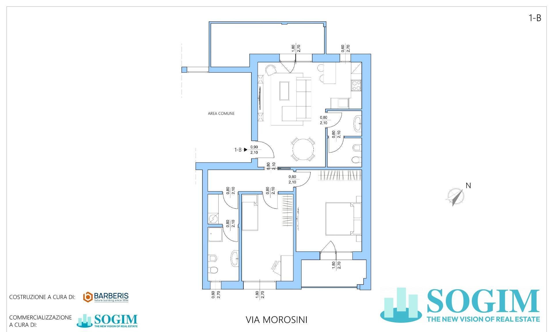 Foto 13 - Appartamento Via Morosini
 
28, Milano - planimetria 1