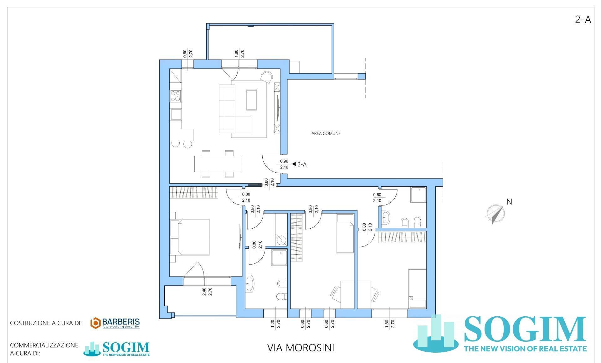 Foto 13 - Appartamento Via Morosini
 
28, Milano - planimetria 1
