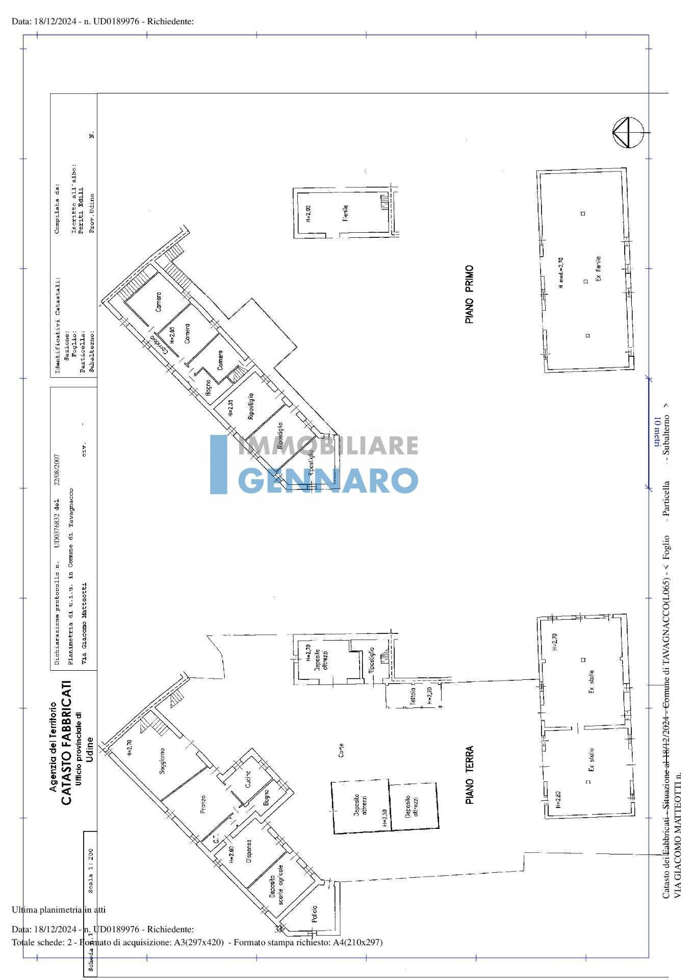 Foto 22 - Casa indipendente Via Giacomo Matteotti, Tavagnacco - planimetria 1