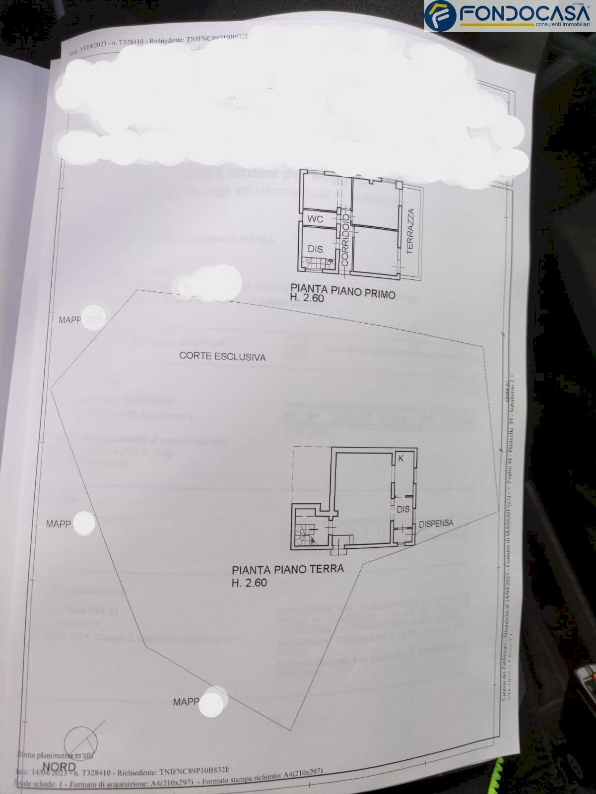 scheda catastale - Casa indipendente via dei colli, Massa - planimetria 1