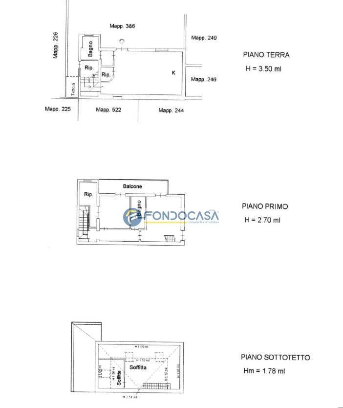 scheda catastale - Semi-detached house via rinchiosa, Carrara - floor plans 1