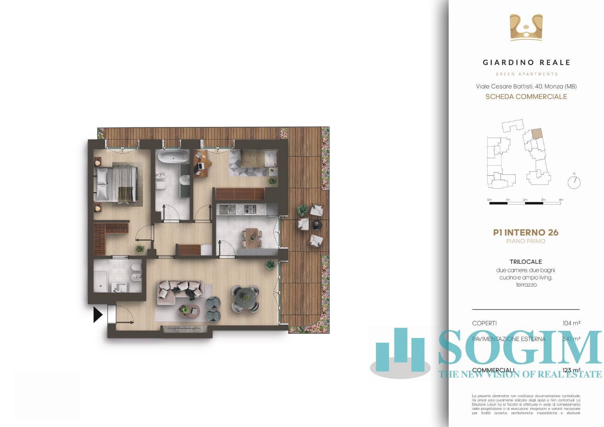 Foto 1 - Appartamento Viale Cesare Battisti
 
40, Monza - planimetria 1