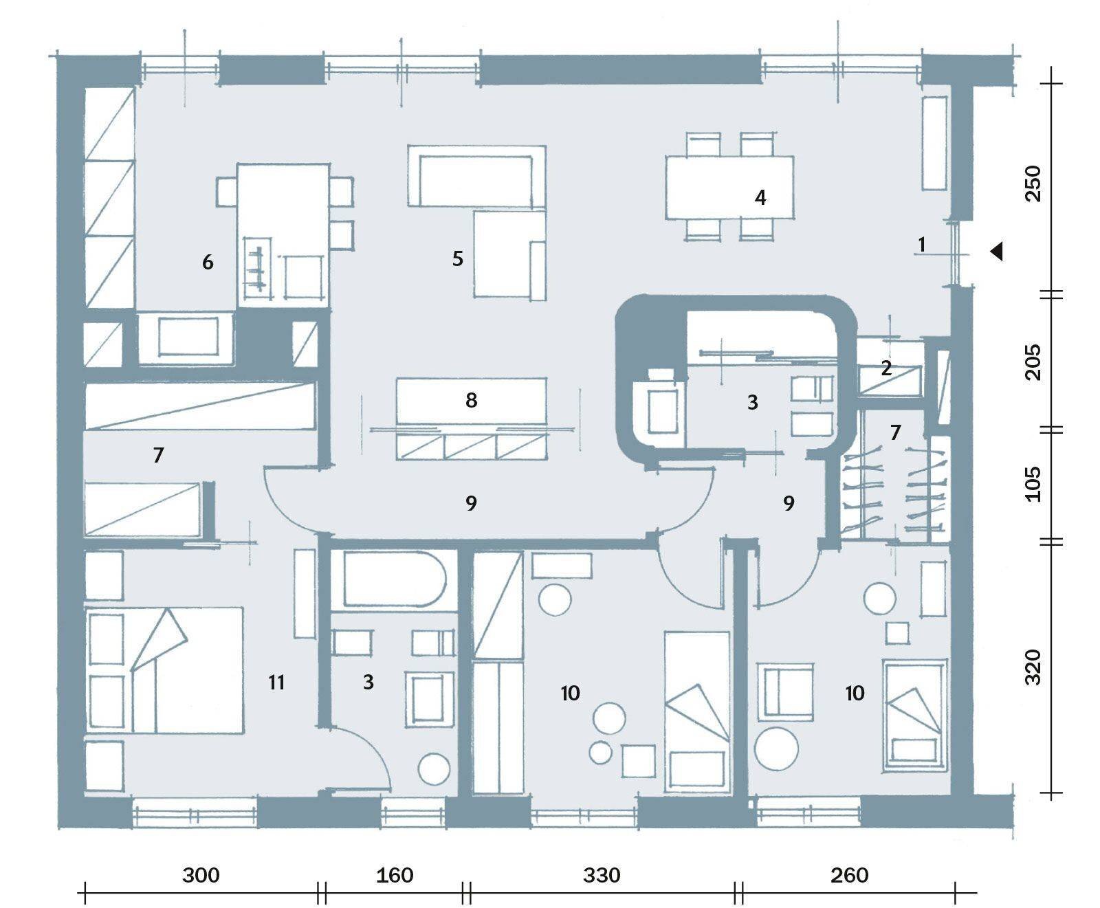 esempio di scheda catastale - Villa via francesco donati, Forte dei Marmi - planimetria 1