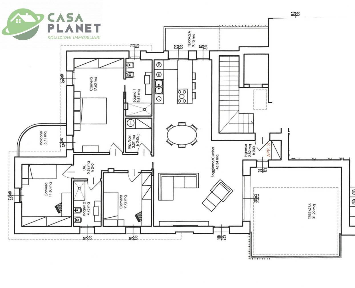 Foto 3 - Attico VIA ROMA, Mogliano Veneto - planimetria 1