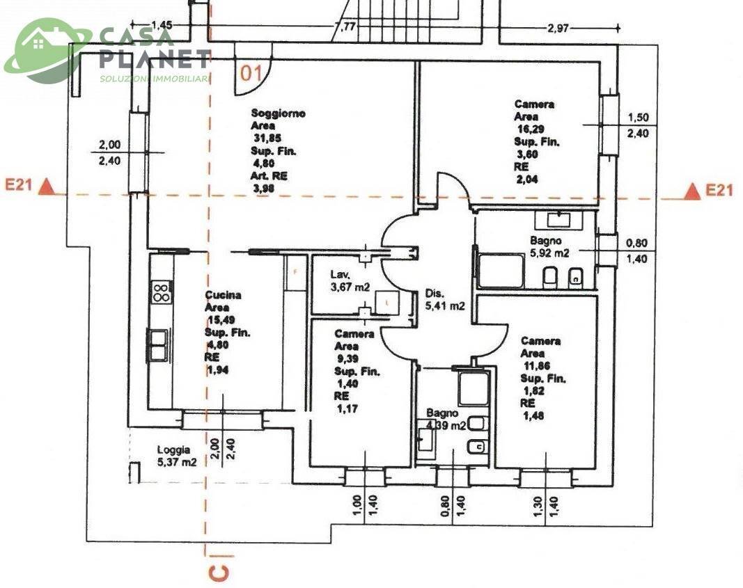 Foto 3 - Apartment Via Terraglio, Preganziol - floor plans 1
