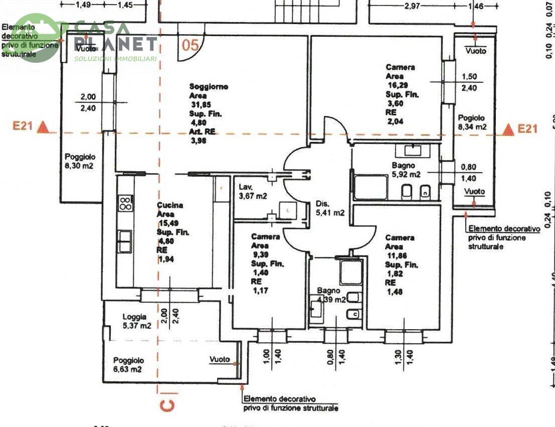 Foto 3 - Appartamento Via Terraglio, Preganziol - planimetria 1