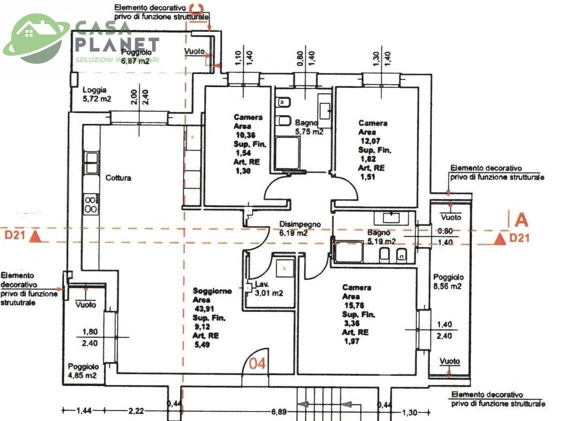 Foto 3 - Appartamento Via Terraglio, Preganziol - planimetria 1