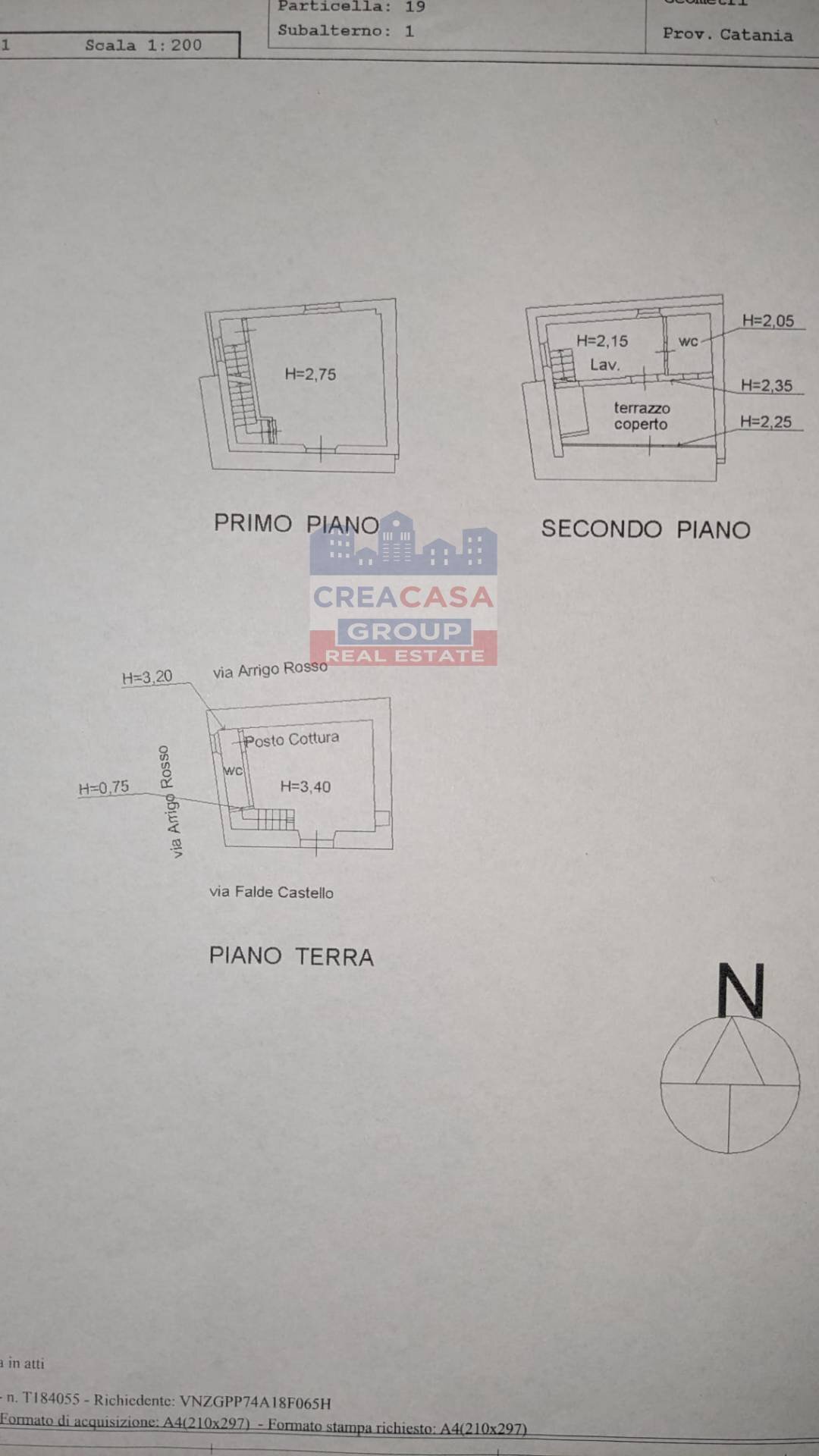 Foto 21 - Stabile - Palazzo via Falde del castello, Calatabiano - planimetria 1