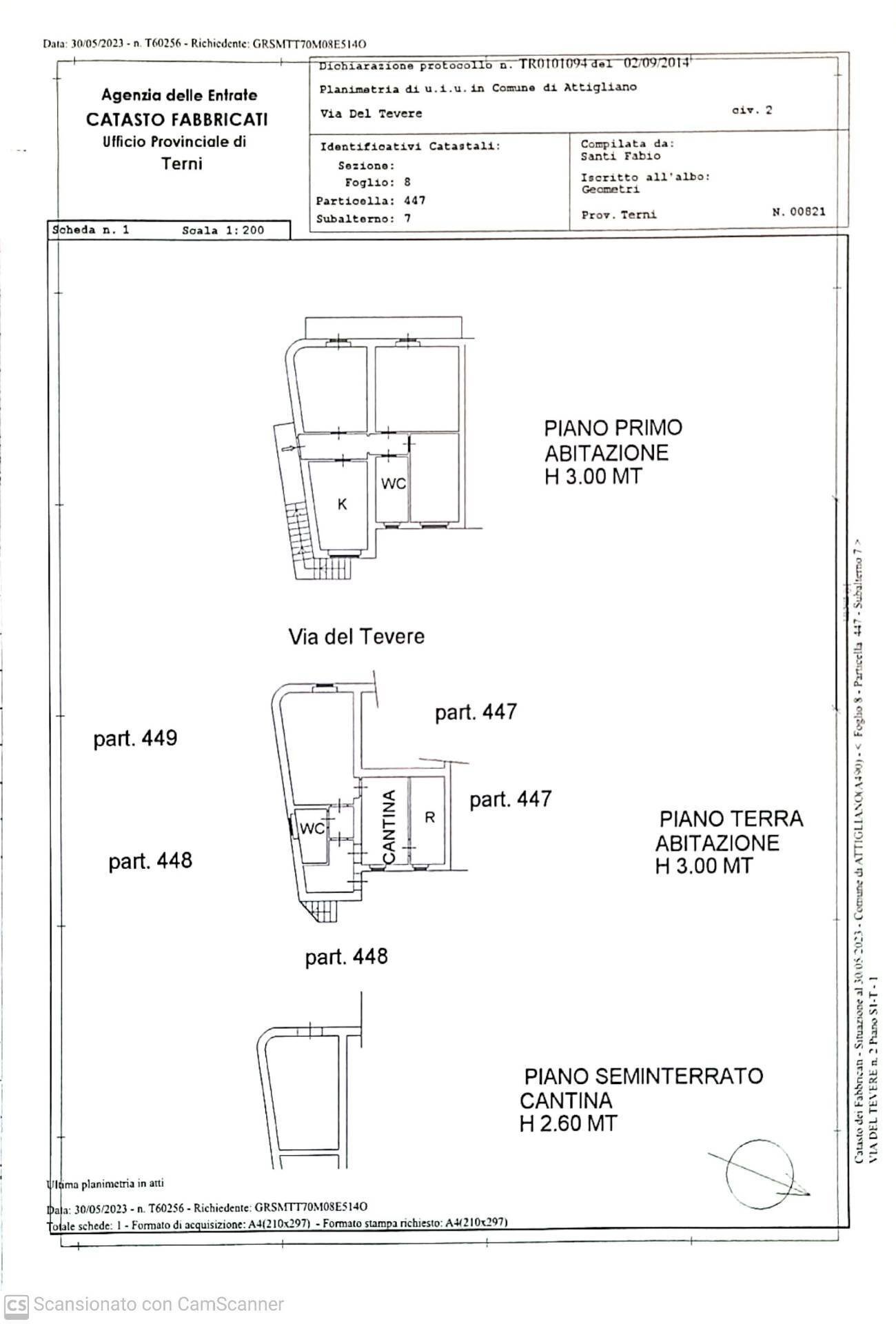 Foto 42 - Casa semi indipendente Via Tevere, Attigliano - planimetria 1