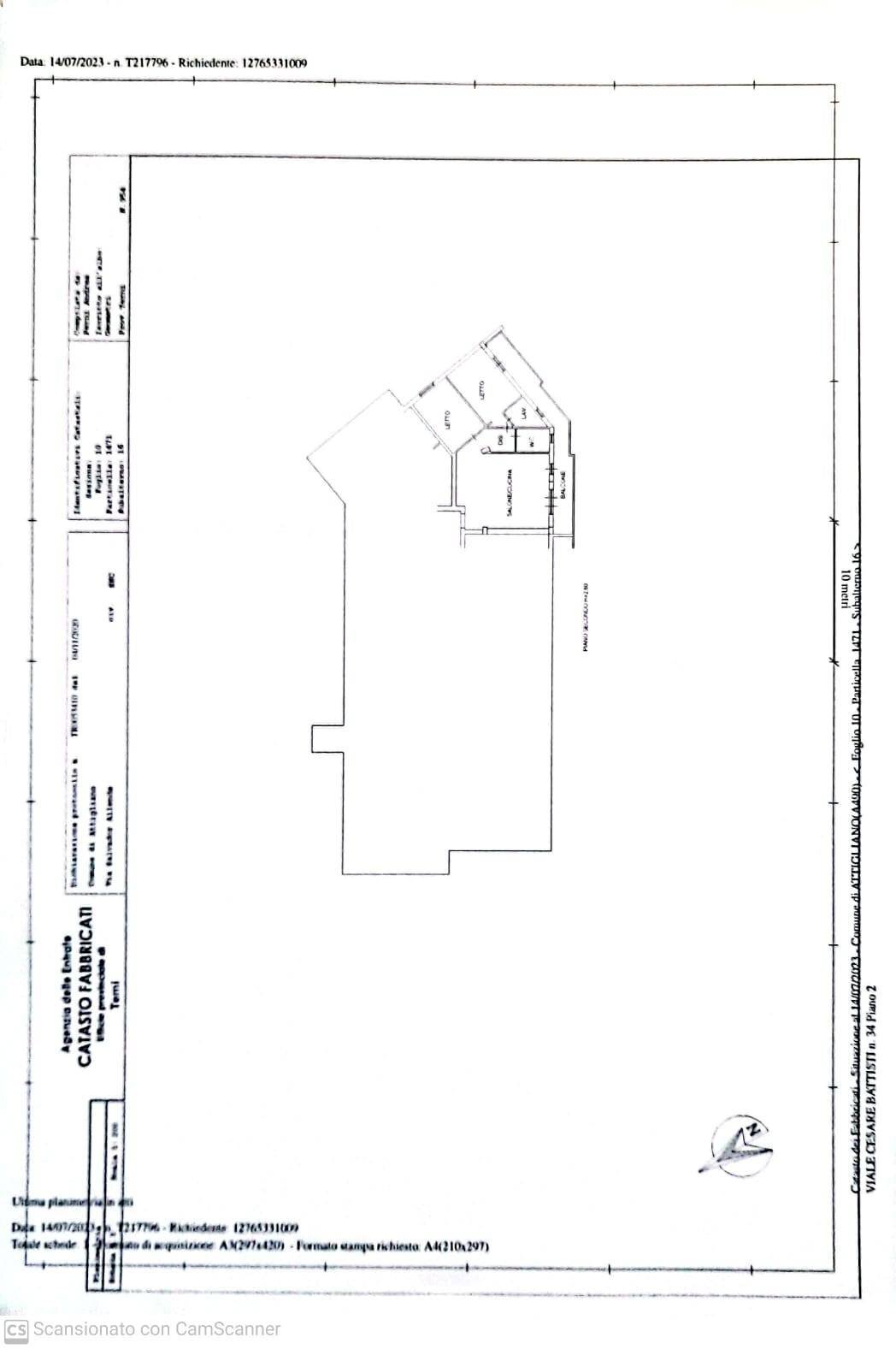 Foto 16 - Attico Via Cesare Battisti
 
34, Attigliano - planimetria 1