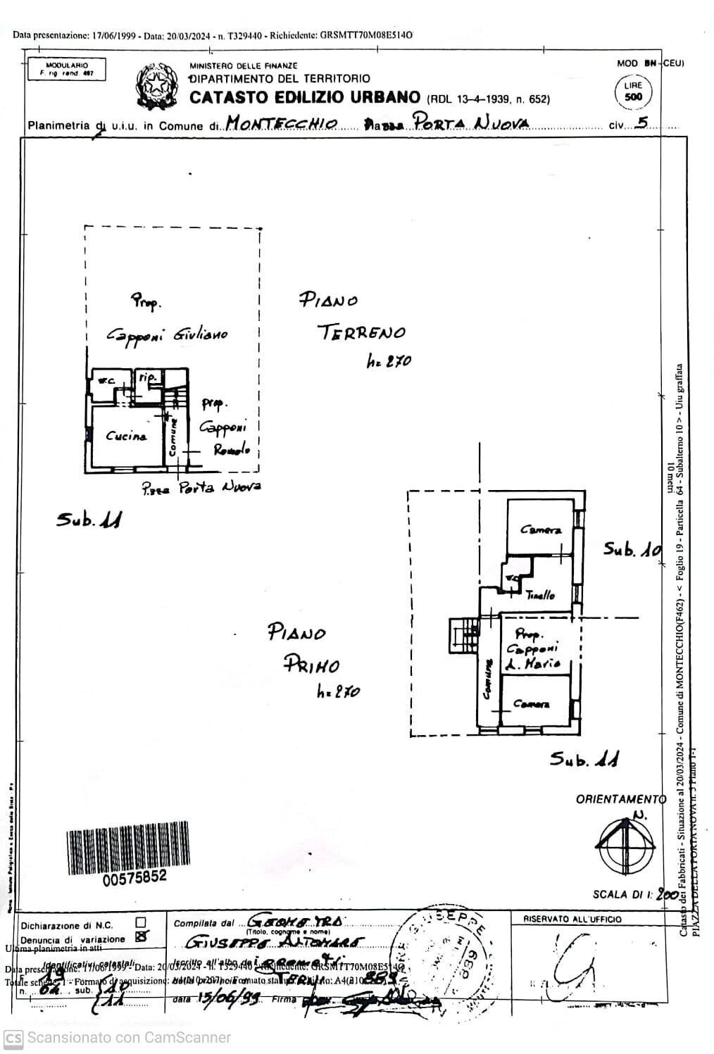Foto 29 - Appartamento Piazza della Porta Nova
 
5, Montecchio - planimetria 1