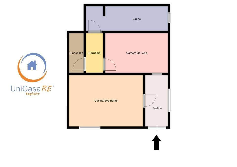 Foto 21 - Bilocale Via Fricano, Bagheria - planimetria 1