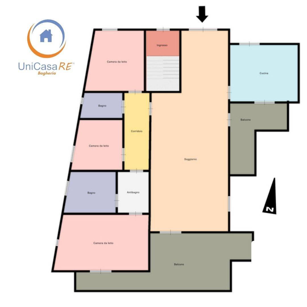 Foto 13 - Appartamento Via Collegio Romano
 
50, Santa Flavia - planimetria 1