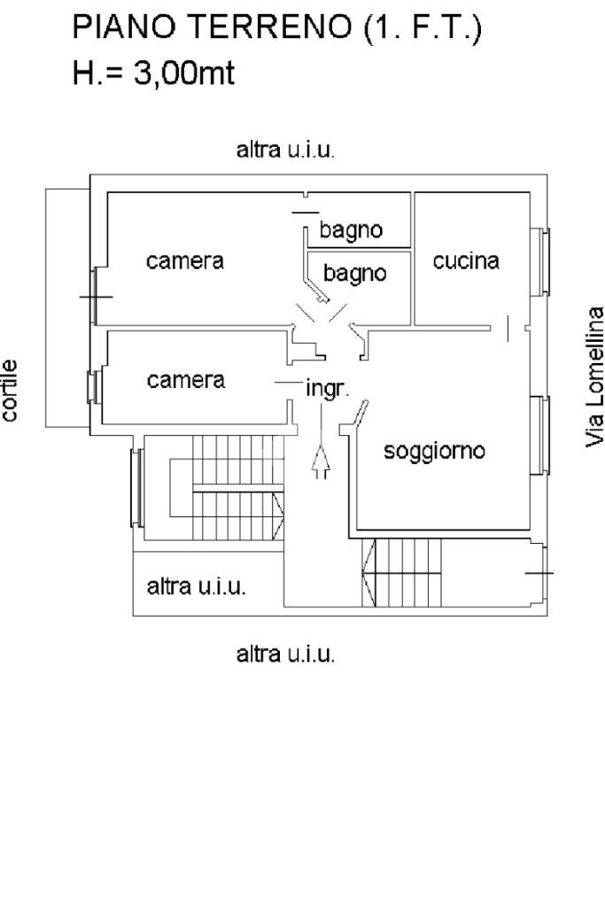 Quadrilocale Via Lomellina, Torino (zona Madonna del Pilone) - planimetria 1