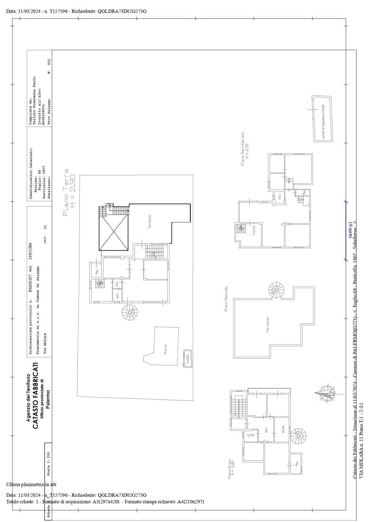 Foto 57 - Villa via Molara
 
11, Palermo - planimetria 1