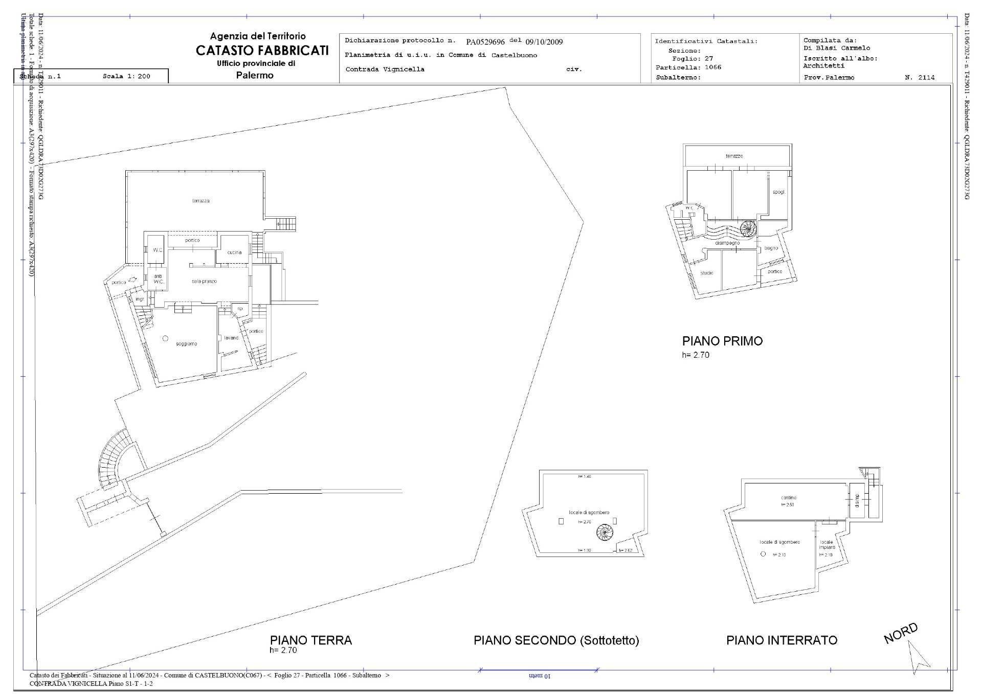 Foto 47 - Villa contrada Vignicella
 
snc, Castelbuono - planimetria 1