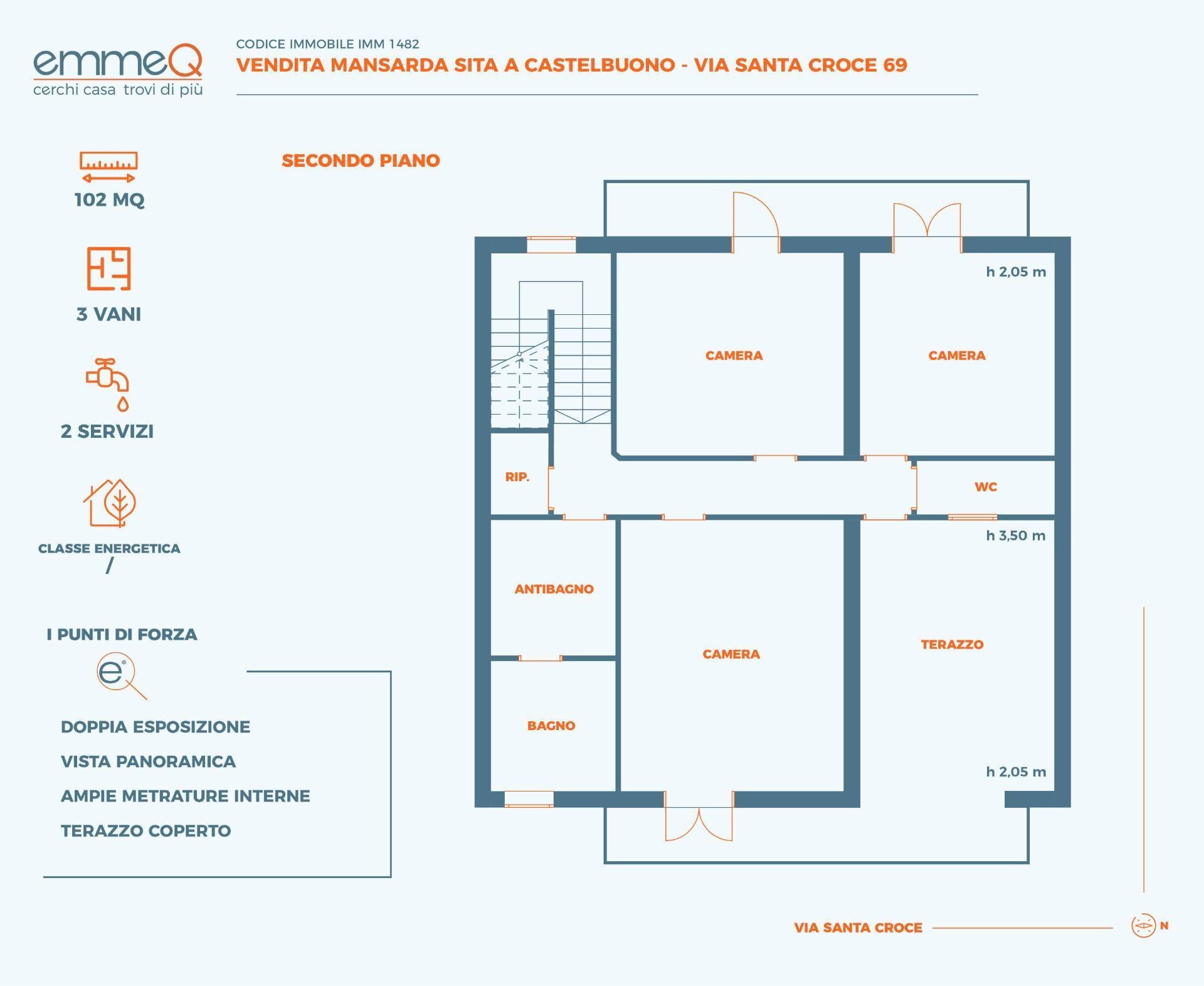Foto 18 - Attico via Santa Croce
 
69, Castelbuono - planimetria 1