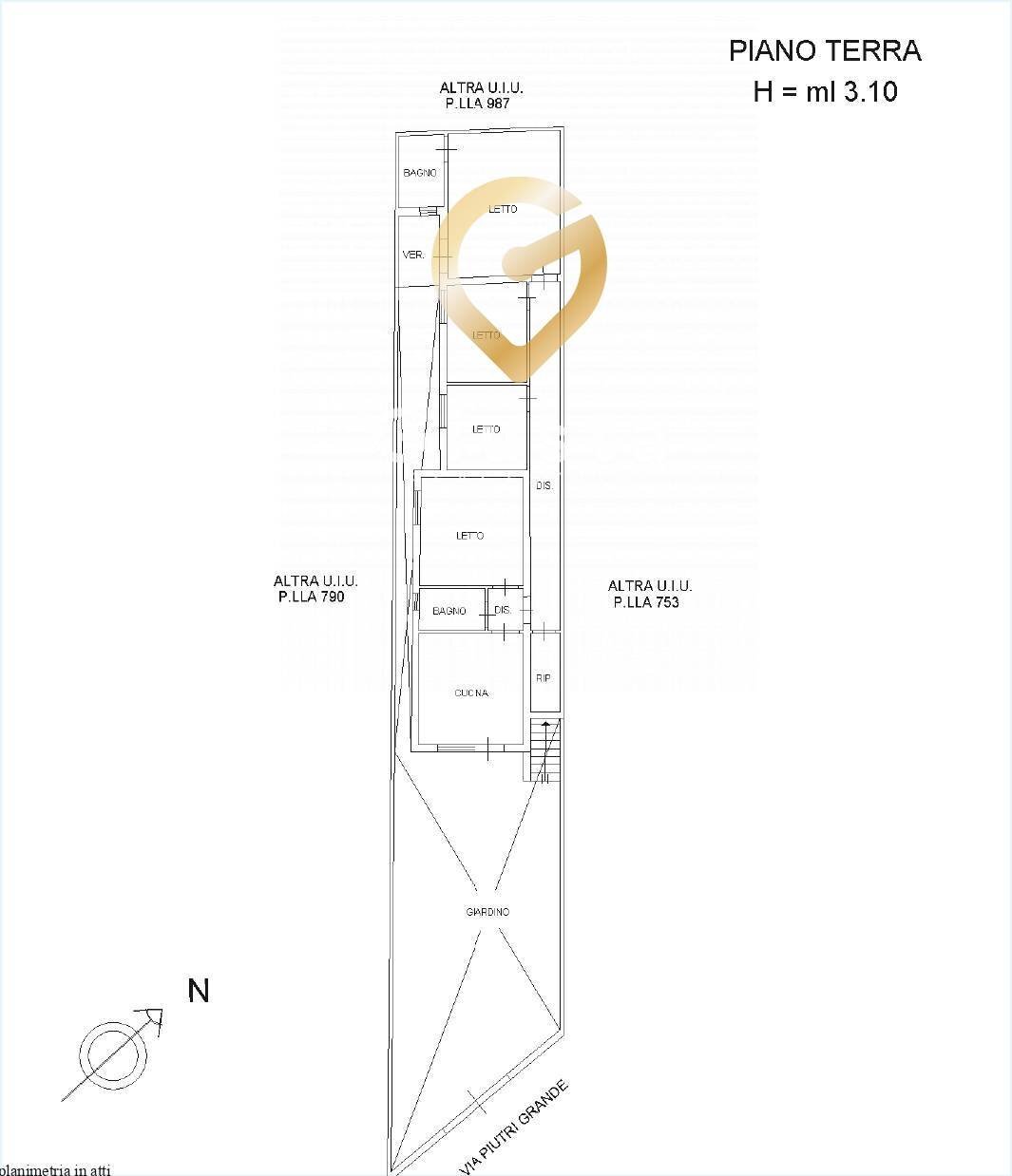 Foto 31 - Casa semi indipendente via damiano chiesa
 
32, Mesagne - planimetria 1